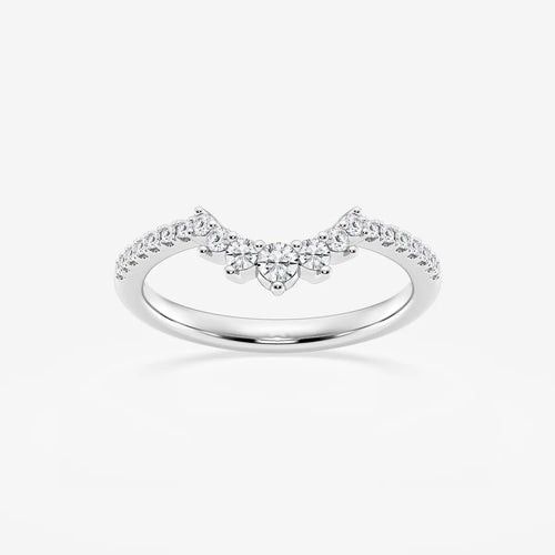 Round Lab Grown Diamond Graduated Crown Stackable Ring