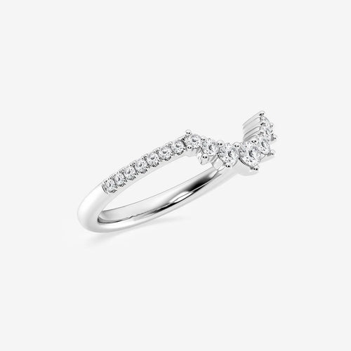 Round Lab Grown Diamond Graduated Crown Stackable Ring