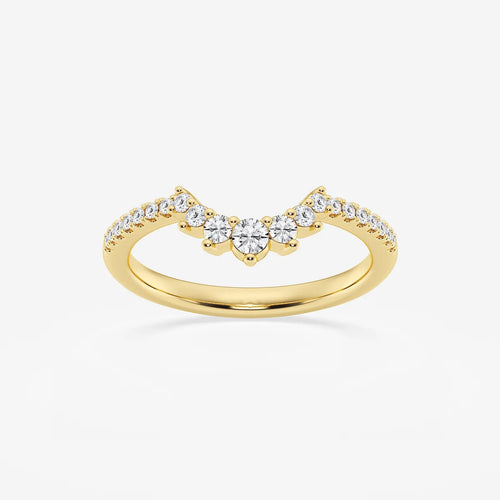 Round Lab Grown Diamond Graduated Crown Stackable Ring
