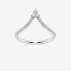 Round Lab Grown Diamond Chevron Wedding Band