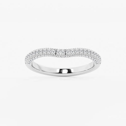 Round Lab Grown Diamond Prong Set Contour Wedding Band