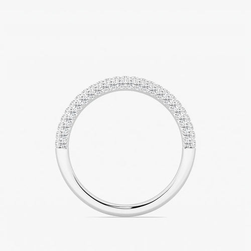 Round Lab Grown Diamond Prong Set Contour Wedding Band