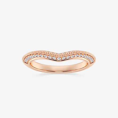 Round Lab Grown Diamond Knife Edge Contour Band