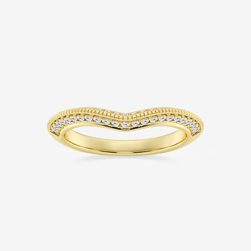 Round Lab Grown Diamond Knife Edge Contour Band