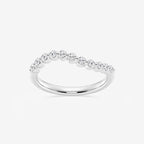 Round Lab Grown Diamond Floating Diamond Wave Stackable Ring