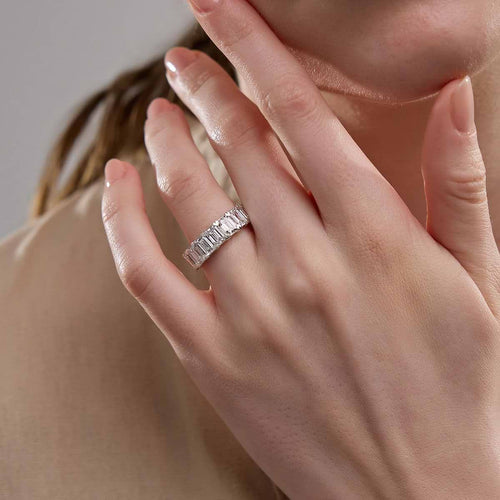Emerald Lab Grown Diamond Seven-Stone Anniversary Band