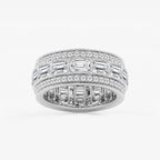 Emerald Lab Grown Diamond Triple Row Eternity Band