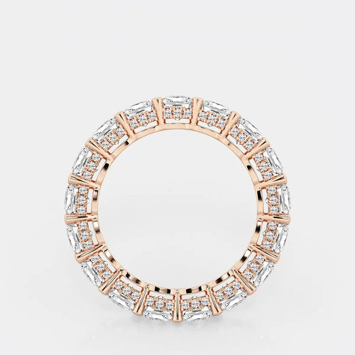 Cushion Lab Grown Diamond Eternity Band With Side Stone Accents