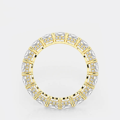 Cushion Lab Grown Diamond Eternity Band With Side Stone Accents