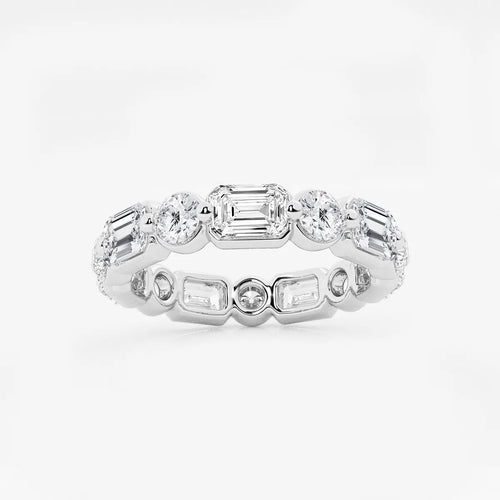 Emerald Lab Grown Diamond Floating Eternity Band