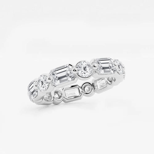 Emerald Lab Grown Diamond Floating Eternity Band