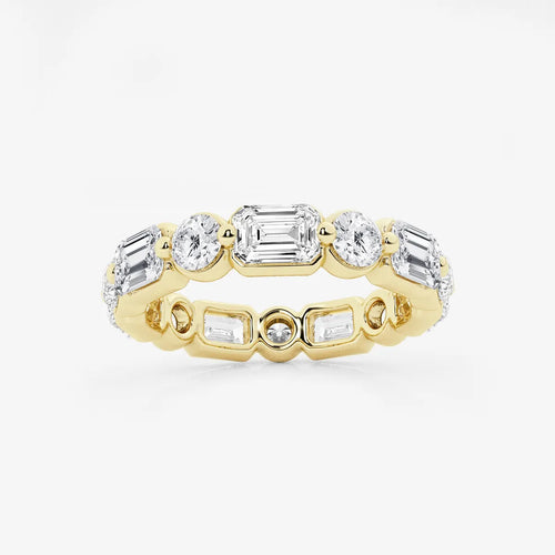 Emerald Lab Grown Diamond Floating Eternity Band