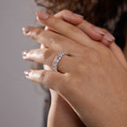 Emerald and Oval Lab Grown Diamond Eternity Band