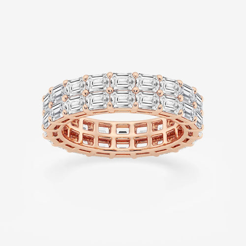 Emerald Lab Grown Diamond Double Row Eternity Band