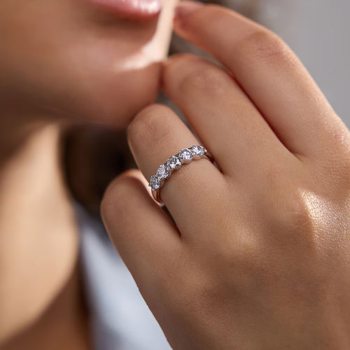 Round Lab Grown Diamond Five-Stone Anniversary Band