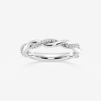 Round Lab Grown Diamond Twist Wedding Band