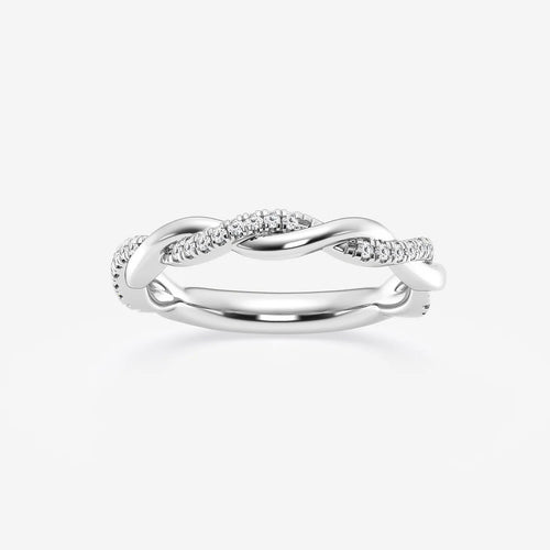 Round Lab Grown Diamond Twist Wedding Band