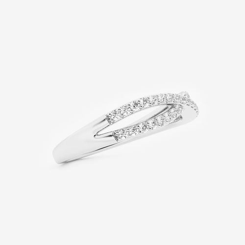 Round Lab Grown Diamond Crossover Wedding Band