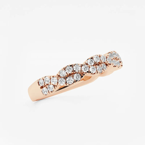 Round Lab Grown Diamond Infinity Twist Wedding Band