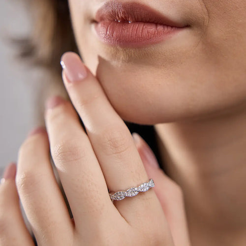 Round Lab Grown Diamond Infinity Twist Wedding Band