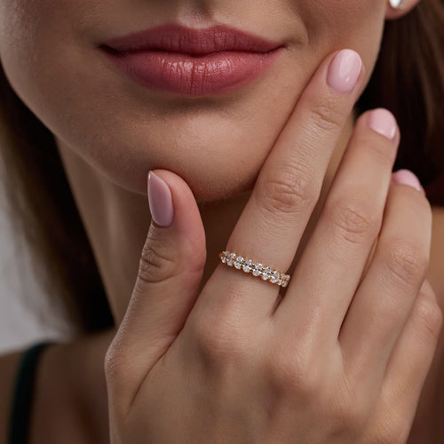 Oval Lab Grown Diamond Anniversary Band