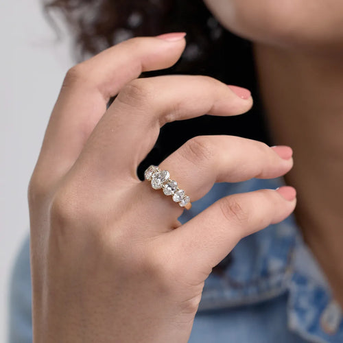 Oval Lab Grown Diamond Graduating Band