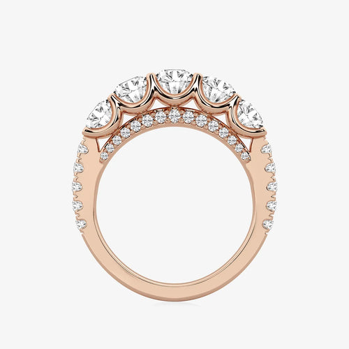 Round Lab Grown Diamond Five-Stone Anniversary Band