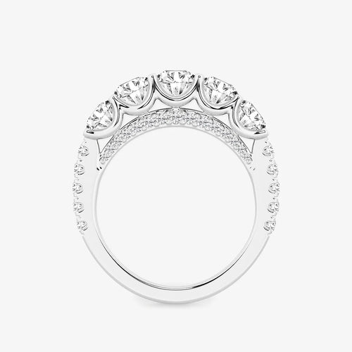 Round Lab Grown Diamond Five-Stone Anniversary Band