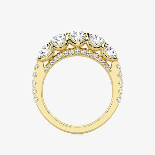 Round Lab Grown Diamond Five-Stone Anniversary Band