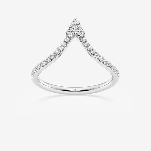 Round Lab Grown Diamond Chevron Wedding Band