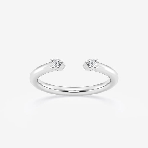 Round Lab Grown Diamond Open Two Stone Wedding Band