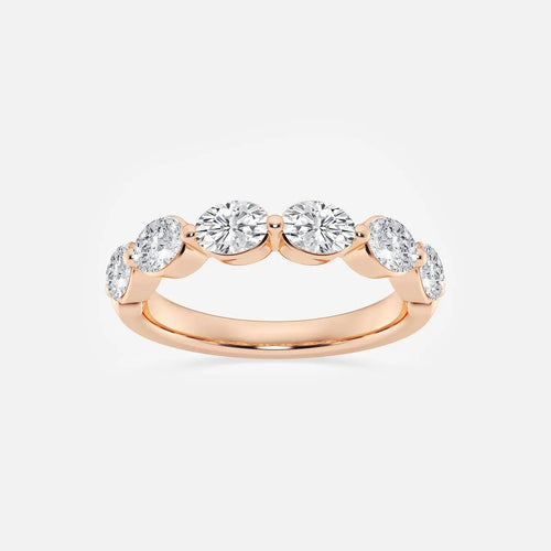 Oval Lab Grown Diamond Floating Anniversary Band