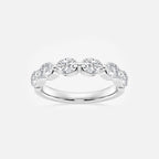 Oval Lab Grown Diamond Floating Anniversary Band