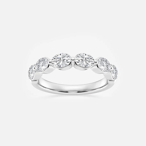 Oval Lab Grown Diamond Floating Anniversary Band