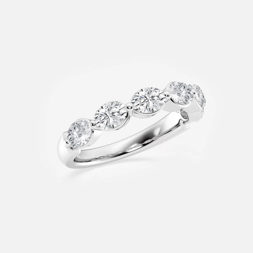 Oval Lab Grown Diamond Floating Anniversary Band