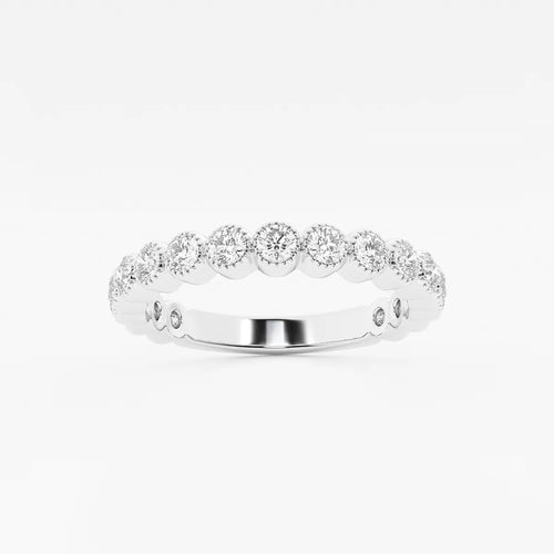 Round Lab Grown Diamond Milgrain Wedding Band