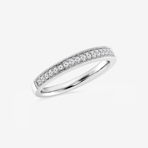 Round Lab Grown Diamond Milgrain Wedding Band