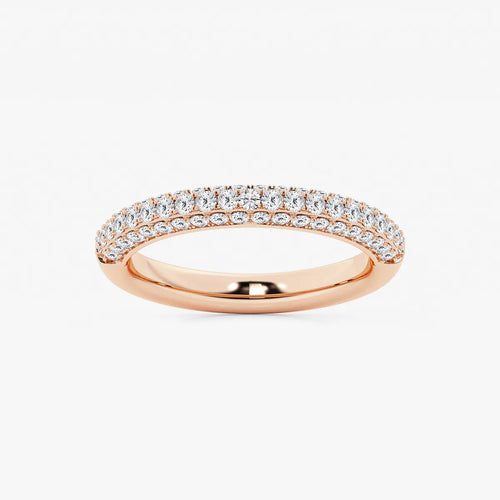 Round Lab Grown Diamond Micro Pave Wedding Band