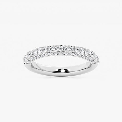 Round Lab Grown Diamond Micro Pave Wedding Band