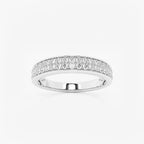 Round Lab Grown Diamond Double Row Wedding Band