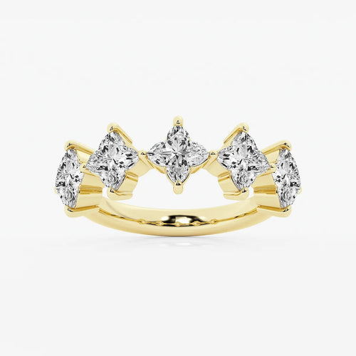 Flower Lab Grown Diamond Five Stone Anniversary Band