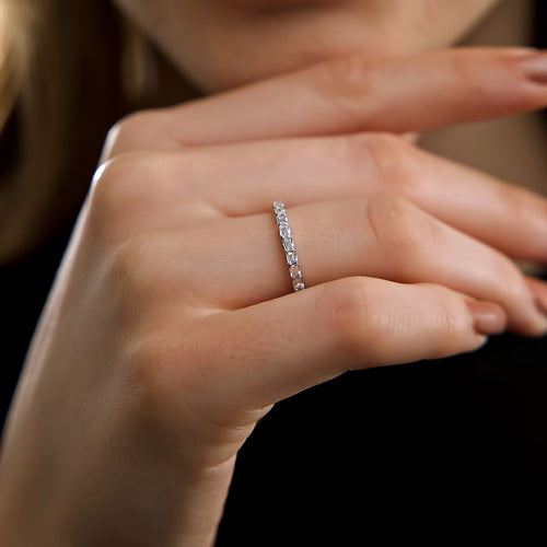 Emerald Lab Grown Diamond Eternity Band