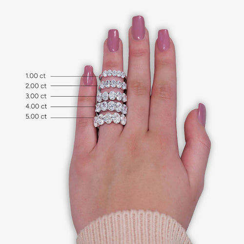 Oval Lab Grown Diamond Five-Stone Anniversary Band