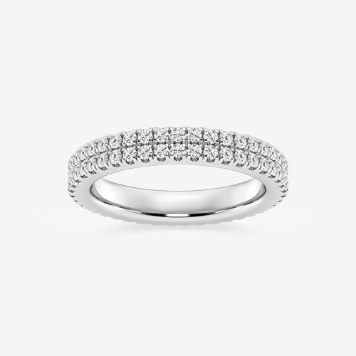 Round Lab Grown Diamond Petite Two Row Micro Pave Eternity Band