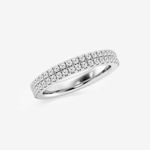 Round Lab Grown Diamond Petite Two Row Micro Pave Eternity Band