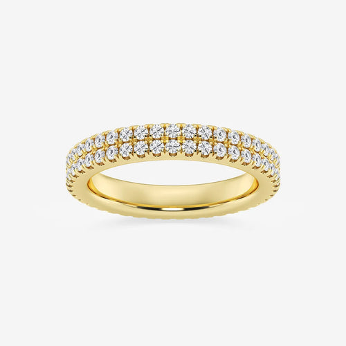 Round Lab Grown Diamond Petite Two Row Micro Pave Eternity Band
