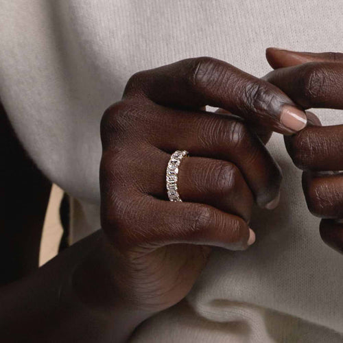 Emerald Lab Grown Diamond Wedding Band