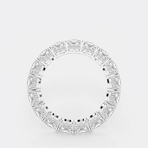 Cushion Lab Grown Diamond Eternity Band With Side Stone Accents