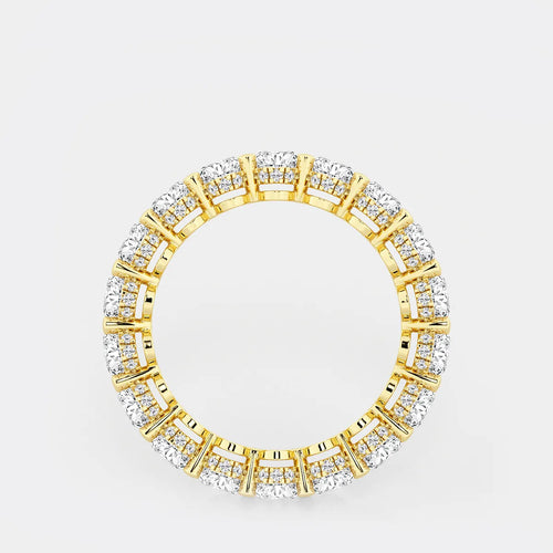 Oval Lab Grown Diamond Eternity Band With Side Stone Accents