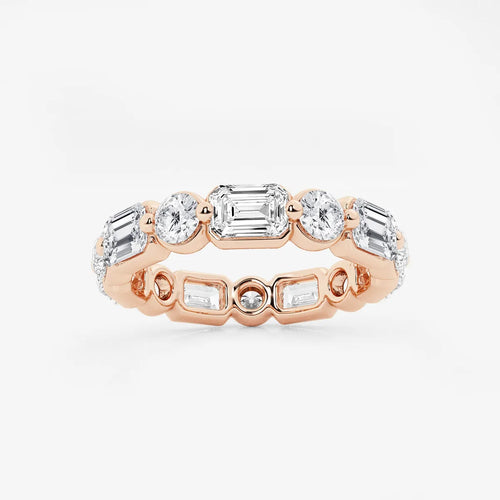 Emerald Lab Grown Diamond Floating Eternity Band